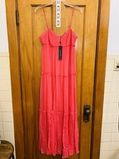 BCBG Max Azria spaghetti strap tiered dress pink NWT size 4 368.00