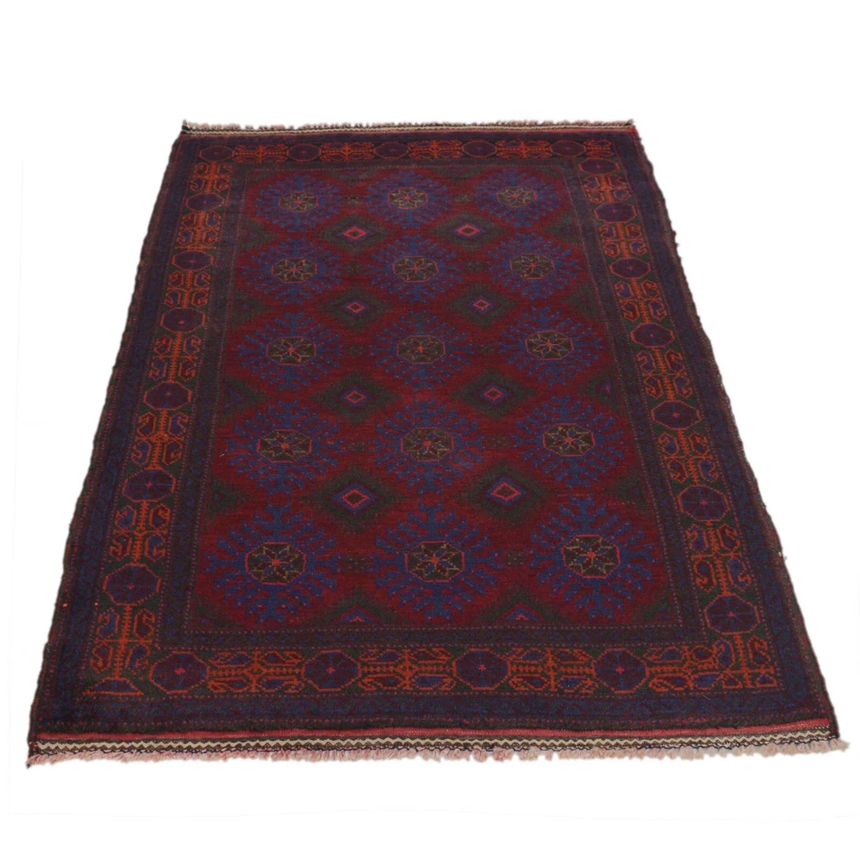 Tribal Hand Knotted Afghan Oriental Balouch Area Woolen Rug 3'1x5'3ft Rug G16058 - Image 2 of 4