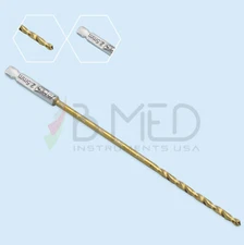 Orthopedic Bone Drill Bit 2.5 mm Titanium Coated Quick Connect Quick Coupling