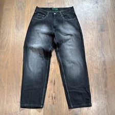 Vintage Evolution Jeans Men 38 Black Denim Pants JNCO Southpole Baggy Streetwear