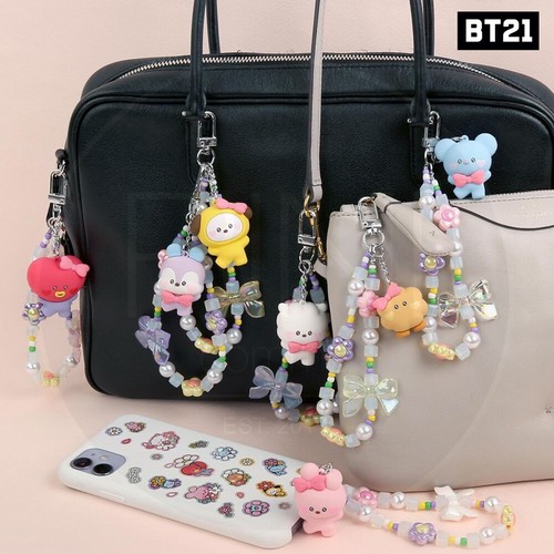 BTS BT21 Official Authentic Goods Beads Strap Keyring Lovely + Tracking Number - Foto 1 di 15