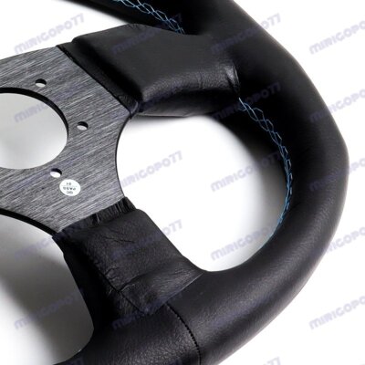 340mm KEY'S Racing White Blue Embroidery Leather Steering Wheel