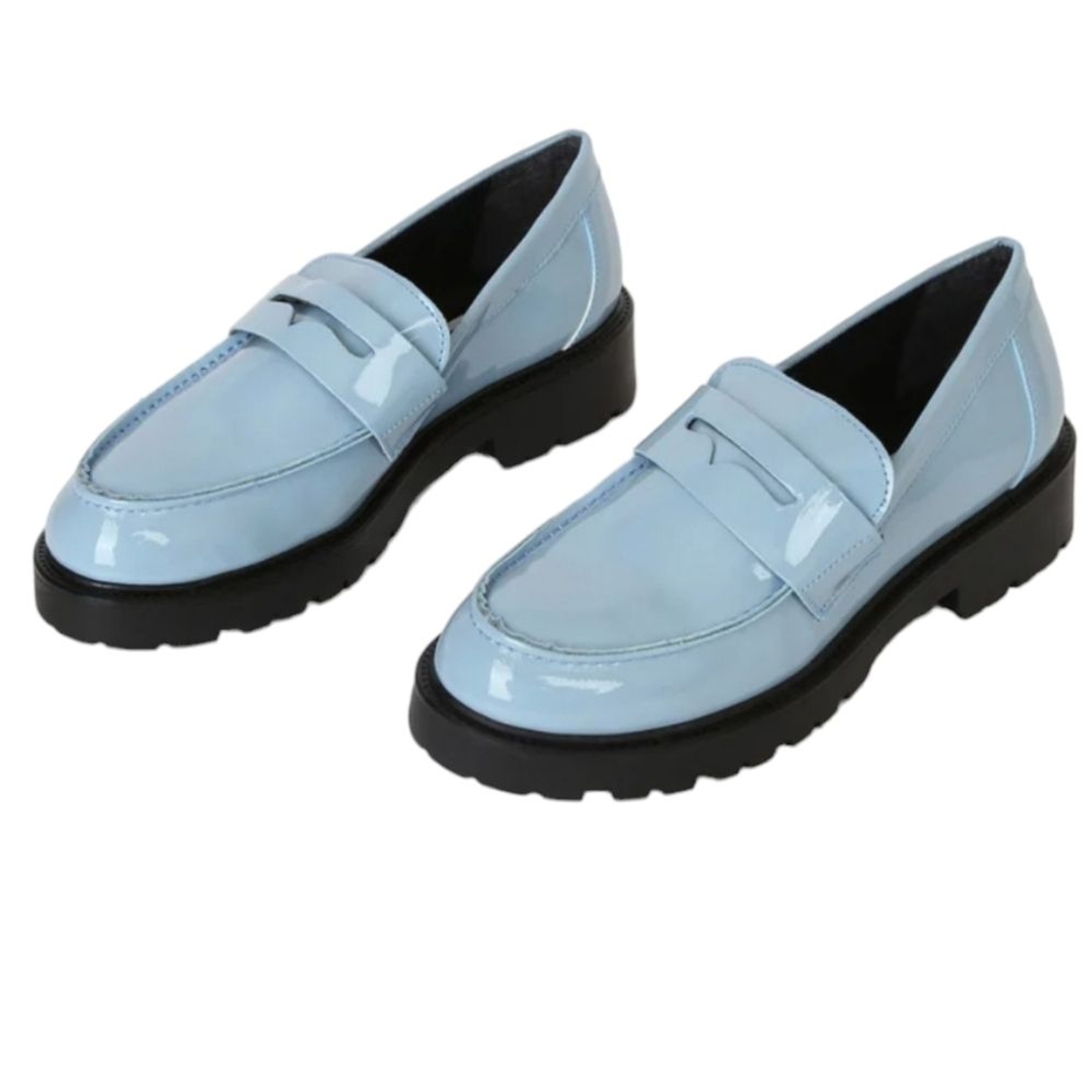 Steve Madden Mocassino Lotto Bambino Blu Ecopelle Verniciata Vegan Platform Grosso 11