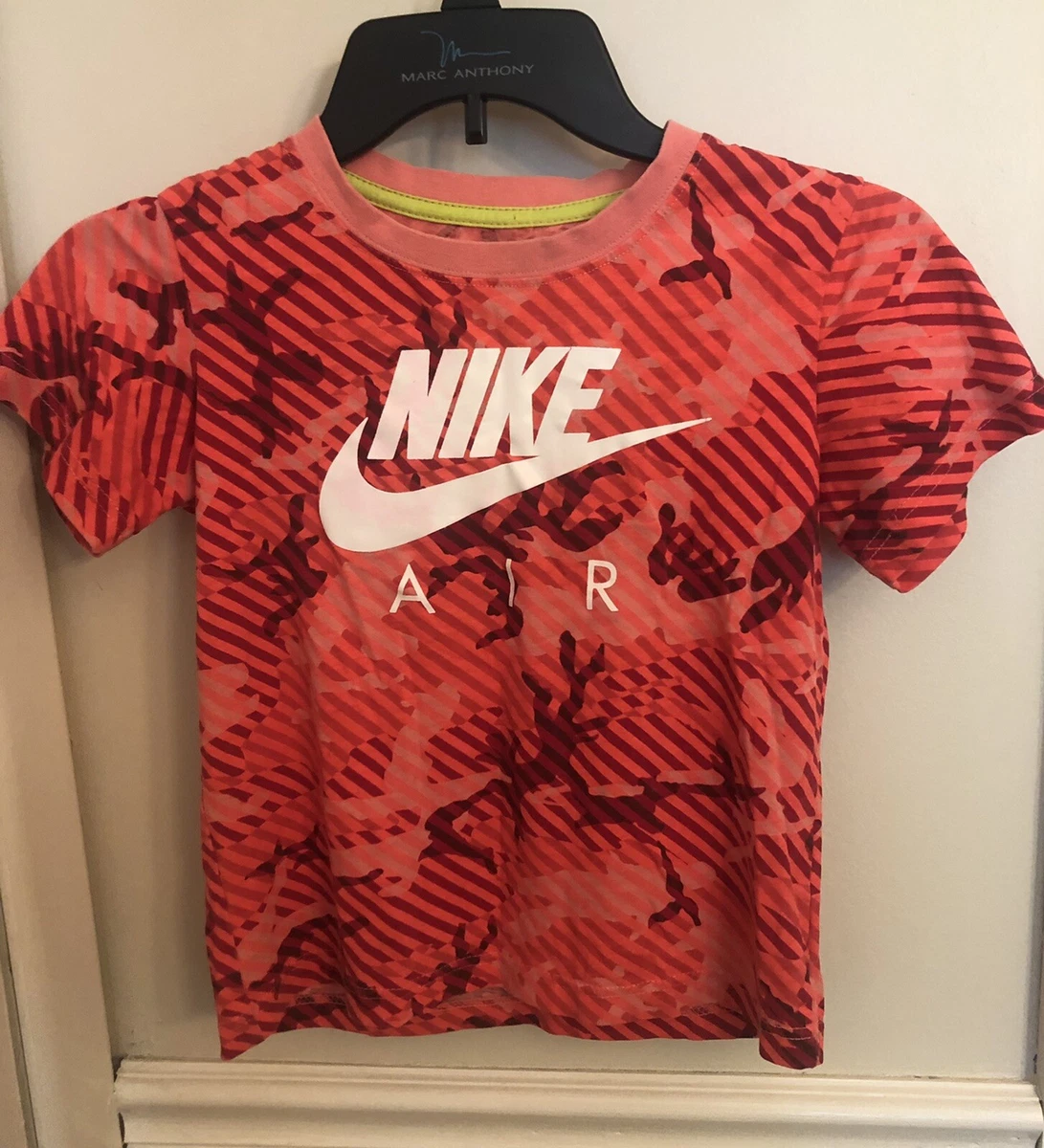 omringen Afspraak Menstruatie Nike Air Boys T Shirt Size 7, Orange/Red Camo, Short Sleeve Logo Regular  Fit | eBay