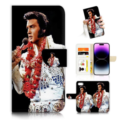 ( For iPhone 8 Plus / 7 Plus ) Flip Case Cover AJ26672 Elvis Presley