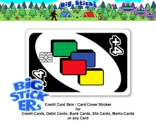 Draw 4/Uno Reverse Card Credit Card SMART Sticker Skin Decal, Card Wrap