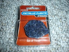 New Halex Metallic Flights Standards set of 3 black dart wings