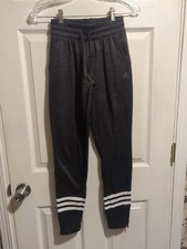 Adidas Women's XSmall Black Fleece Climawarm 3-Stripe Pants AY7645 EUC