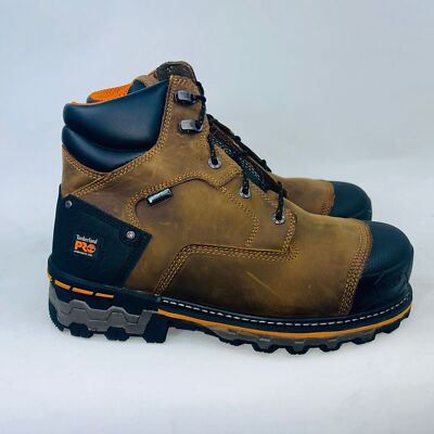 TIMBERLAND MENS BOONDOCK 6'' COMPOSITE TOE WATERPROOF BROWN BOOTS Size 11D