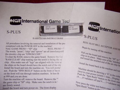 IGT S+ S-Plus Slot machine RAM & BV Bill Validator clear set chips &instructions - Picture 1 of 2