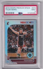2019-20 Hoops Premium Stock Tyler Herro Rookie PSA 9 Miami Heat #210 Parallel