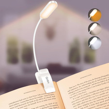 16 LED Rechargeable Book Light for Reading in Bed- Eye Caring 3 Color Temperatur
