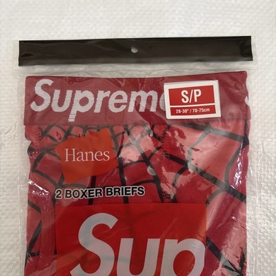 Supreme / Hanes Spider-Man Boxer Briefs (2 Pack) Red Small In Hand