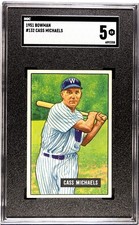 1951 Bowman Baseball #132  Cass Michaels Washington Senators  SGC 5 -  EX