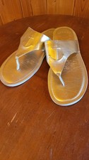 sandals womens size 9 Sperry Top Siders Gold Anchor Flip Flops Thong