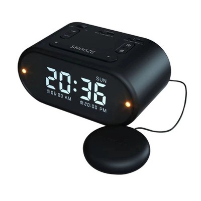Multifunctional Vibrating LCD Alarm Clock With Multiple Setting and Bed Shaker