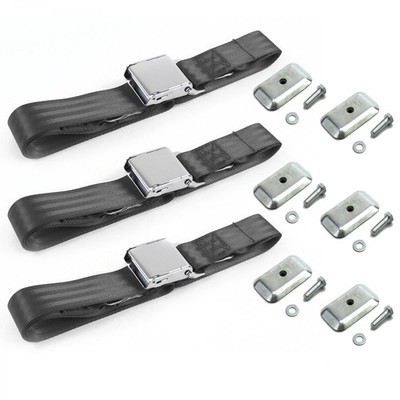 Triumph TR2, 3 1953 - 1961 Airplane 2pt CH Lap Bench Blt Kit w/BKTS 3 Belts 