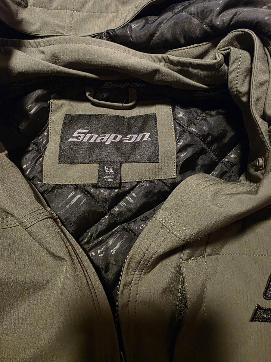 Snap-on Green Hooded Work Jacket Men's 2XL with American Flag