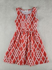Everly by Anthropologie Women's Medium Orange & White Summer Dress Geometric