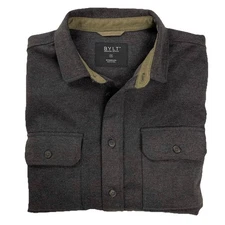 Bylt Premium Overshirt Shacket Long Sleeve Button Up Brown Mens Medium Cabincore
