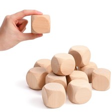 Blank Wooden Dice 2 inch 20PCS Unfinished Square Blocks 50mm Small Wood Cubes...