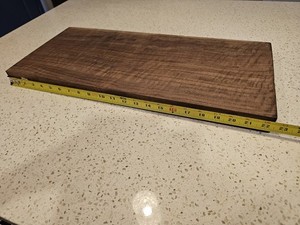 CURLY CLARO WALNUT 22 3/8" X 9 7/8" X 1 7/16" INSTRUMENT, GUITAR, LUTHIER, CRAFT