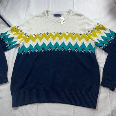 AEROPSTALE zig zag chevron knit pullover sweater men's cotton blend XL NWT