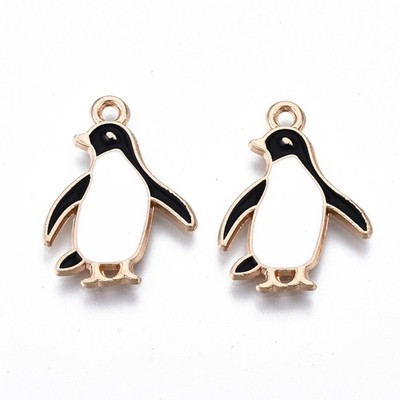 10 wirklich niedliche Charm-Anhänger in Pinguinform goldfarben KOSTENLOSER VERSAND