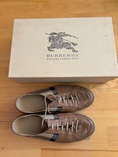 Burberry  Damen Sneaker Gr. 39 beiges Leder / Burberry Stoff Karo