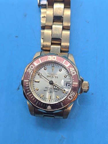 Damen Invicta Gold Pro Taucheruhr - funktioniert braucht Batterie - Bild 2 von 7