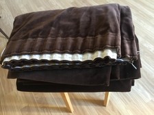 St Micheal Vintage Cotton Velvet curtains, 336 inches wide, Chocolate Brown.