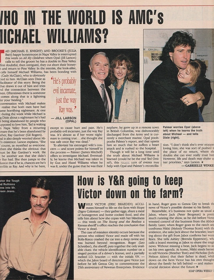 Soap Opera Weekly June 15, 1993 MARTHA BYRNE-JON LINDSTROM-DAYTIME EMMY AWARDS - Image 2 of 4