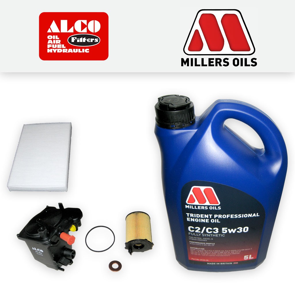 SERVICE KIT for PEUGEOT 307 1.6 HDI ALCO OIL FUEL CABIN FILTERS +OIL (2004-2009)