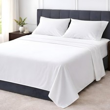 California King 4 Piece Sheet Set, Ultra Soft Microfiber Bed Sheets Cal King ...