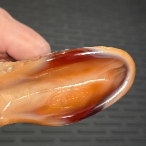 Fenton Glass Shoe Figurine Diamond Pattern Brown Orange Decorative