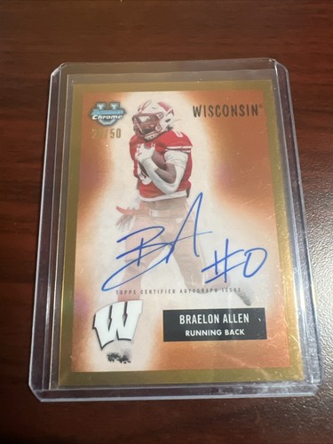 Braelon Allen Gold Auto 1955 #55B-BA 2023 Bowman Chrome U University 29/50 Jets