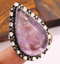 Amethyst 925 Silver Plated Handmade Ring of US Size 9