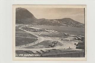 Hong Kong Cina vecchia foto formato piccolo vista aeroporto Kai Tak # A1
