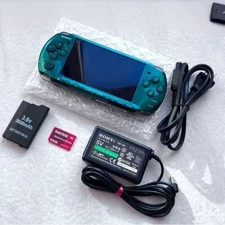 Sony PSP 3000 Spirited Green Console + AC Adapter, 4GB Card, New Battery