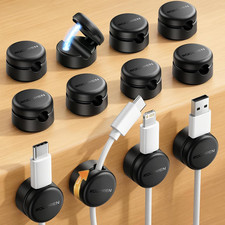 12 Pack Magnetic Cable Clips,360  Rotating Cord Organizer Holder