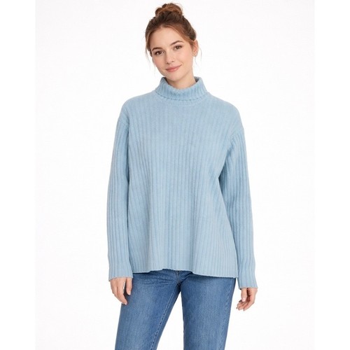 Vintage GAP 100% Cashmere Turtleneck Sweater Womens L Light Blue Ribbed Cozy Y2K by GAP, $52.7 - Photo 2