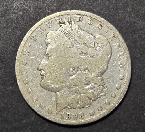 1893 Morgan Dollar, Good, Cleaned