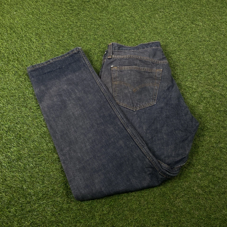 Jeans de mezclilla vintage años 60-70 Levis 501 puntada única línea roja EE. UU. 34x30 Foto 2 de 4