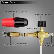 Snow Foam Pressure Washer Gun Car Wash Soap Lance Cannon Spray Jet Bottle 1/4"