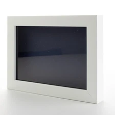 White 10x20 Wood Shadow Box With Navy Acid-Free Backing 11/16 Usable Depth