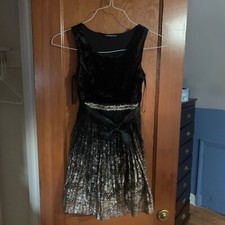 Size 10 Girls My Michelle Girls Formal w/Sequin Knee Length Dress Black /Gold