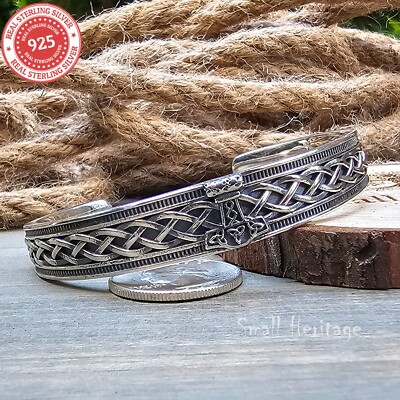 925 Sterlingsilber Wikingerhammer Armband verstellbar Mjolnir Manschette Arm Ring