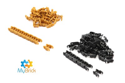 Genuine LegoⓇ 50x Black 50x Gold 100x Technic Chain Link 3711