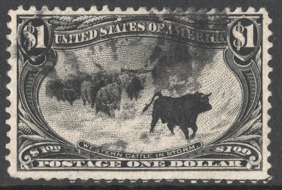 1898 US SC 292 $1 Cattle in Storm, Trans-Mississippi Exposition - Used, VF | eBay