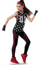 Weissman Black Jazz Tap Lyrical Modern HipHop Dance Competition Costume Size MC